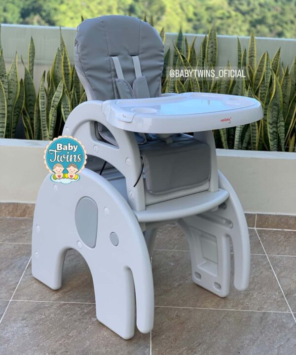 Silla comedor escritorio maxibaby elefante 2 en 1 gris