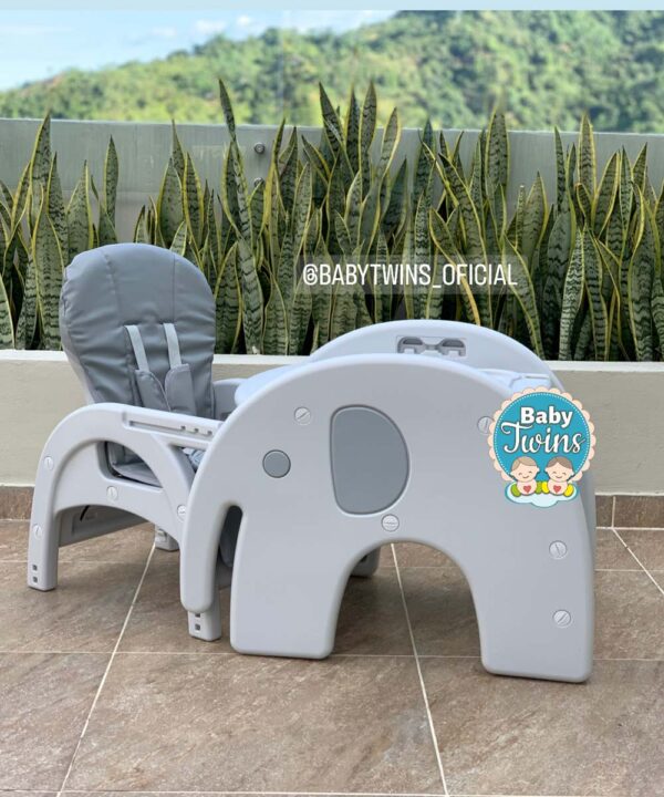 Silla comedor escritorio maxibaby elefante 2 en 1 gris