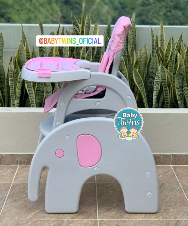 Silla comedor escritorio maxibaby elefante 2 en 1 rosado