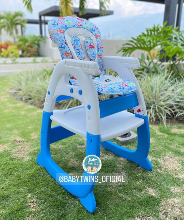 silla comedor 2 en 1 Merly azul con avioncitos