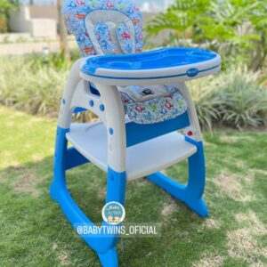 silla comedor 2 en 1 Merly azul con avioncitos
