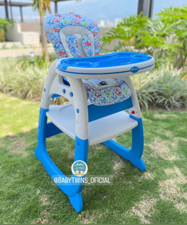 silla comedor 2 en 1 Merly azul con avioncitos