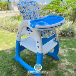 silla comedor 2 en 1 Merly azul con Dinosaurios