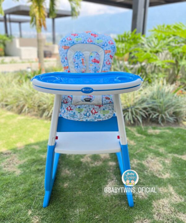 silla comedor 2 en 1 Merly azul con avioncitos