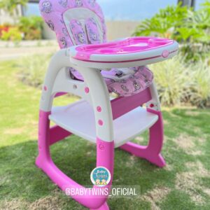 Silla Comedor 2 en 1 Merly rosado con sirenas