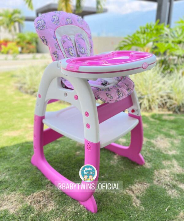 Silla Comedor 2 en 1 Merly rosado con sirenas