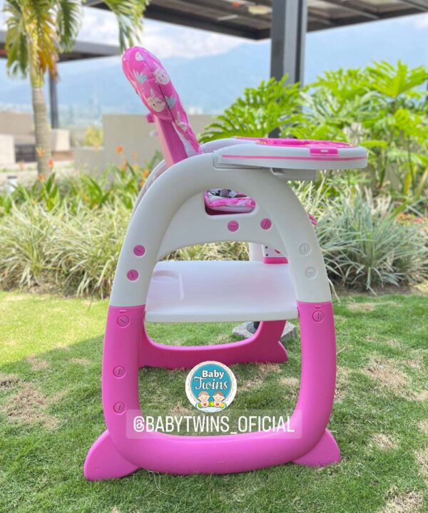 Silla comedor 2 en 1 Merly rosado gatitos