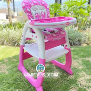 Silla comedor 2 en 1 Merly rosado gatitos