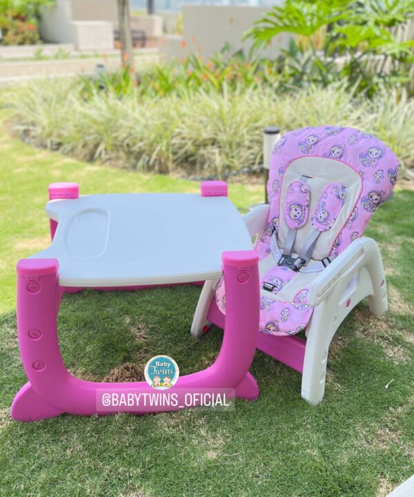 Silla Comedor 2 en 1 Merly rosado con sirenas