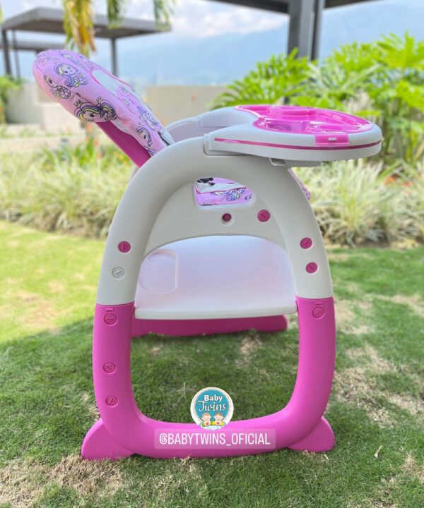 Silla Comedor 2 en 1 Merly rosado con sirenas