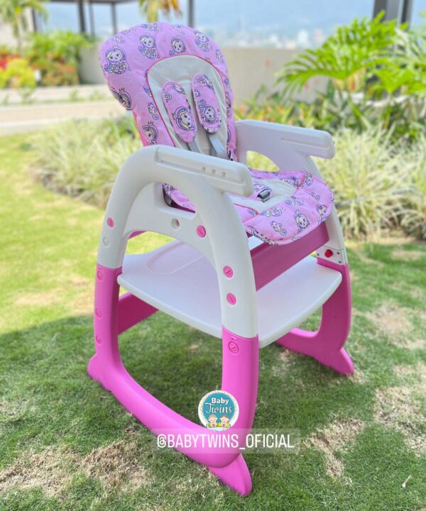 Silla Comedor 2 en 1 Merly rosado con sirenas