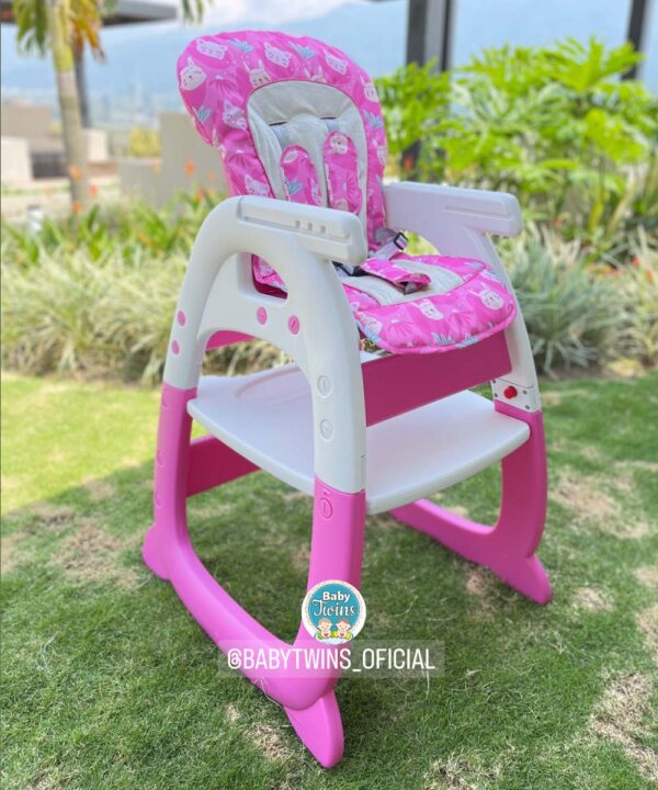 Silla comedor 2 en 1 Merly rosado gatitos
