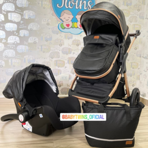 Coche Santino con portabebe  Negro -Cynebaby