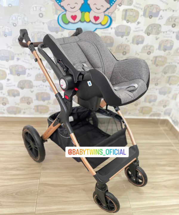 Coche moises con portabebe Santino gris - Cynebaby