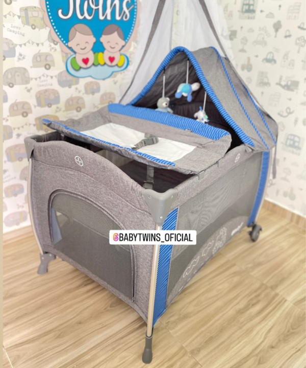 corral mecedora Noa azul- Ebaby 780