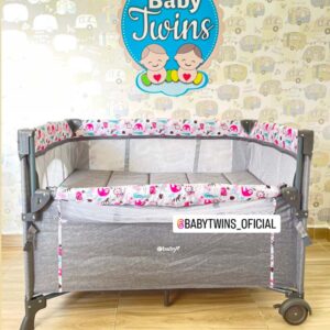 Cuna colecho Nala  rosado gris -  Ebaby