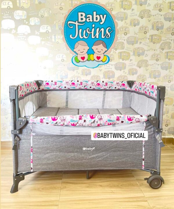 Cuna colecho Nala  rosado gris -  Ebaby