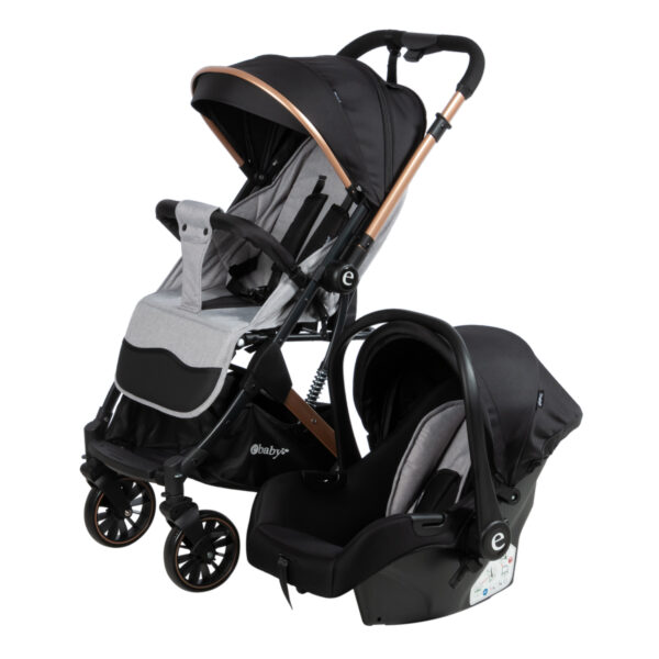 Coche Maleta reversible + silla del carro gris