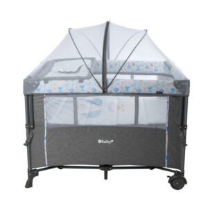 Cuna Colecho Nala con Cambiador  Gris -azul  NEW