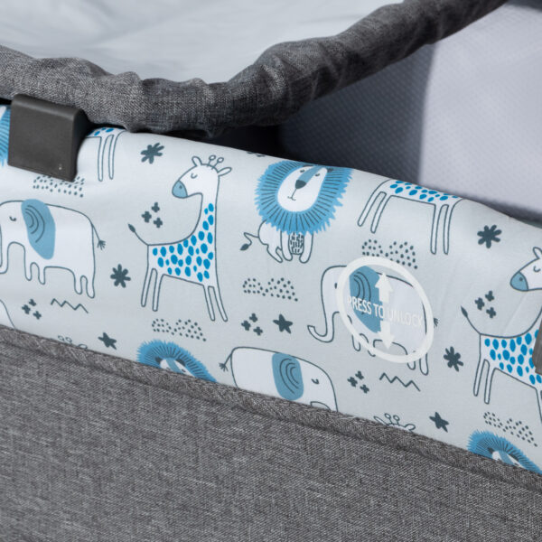 Cuna Corral Mecedora Sally  Gris - Azul NEW