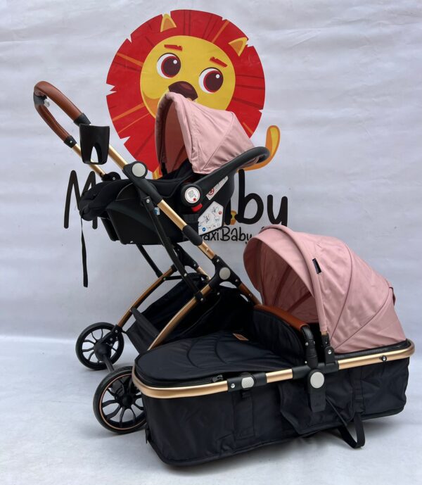 Small Maxibaby con silla del carro rosado