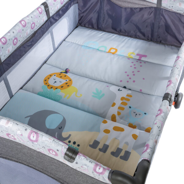 Cuna Corral Mecedora Sally  Gris - Azul NEW