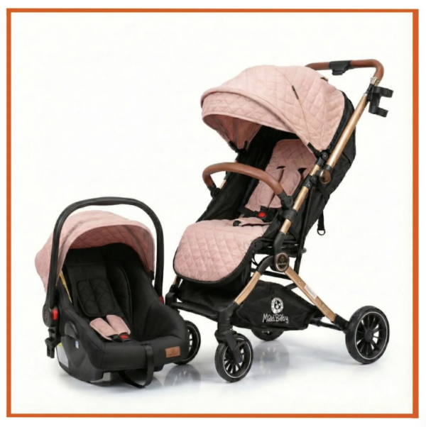 COCHE MALETA REVERSIBLE CON SILLA DEL CARRO EN ROSADA