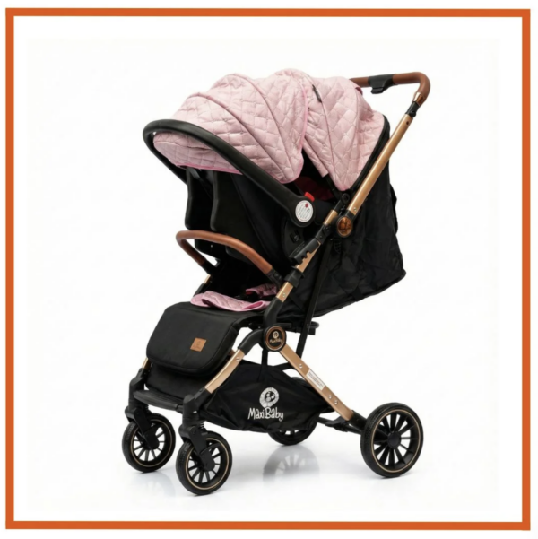 COCHE MALETA REVERSIBLE CON SILLA DEL CARRO EN ROSADA