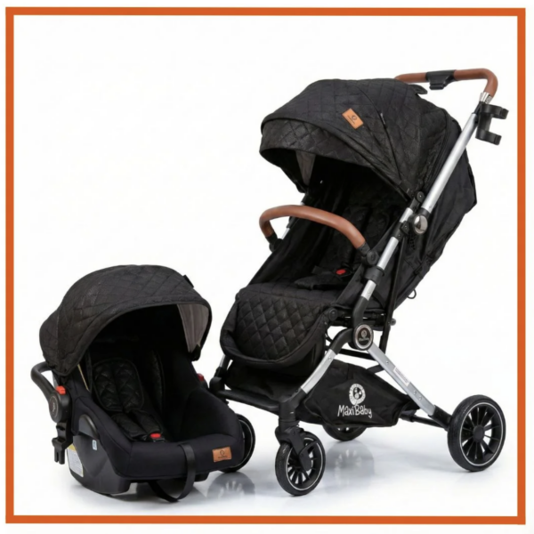 COCHE MALETA REVERSIBLE CON SILLA DEL CARRO NEGRA
