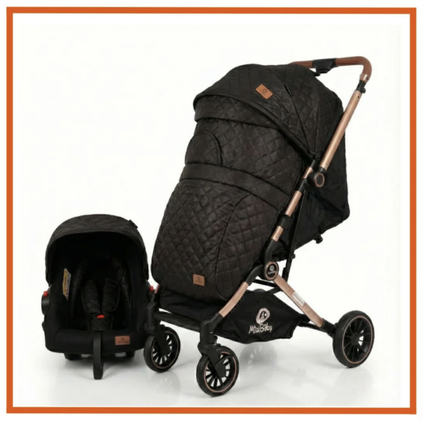 COCHE MALETA REVERSIBLE CON SILLA DEL CARRO NEGRA