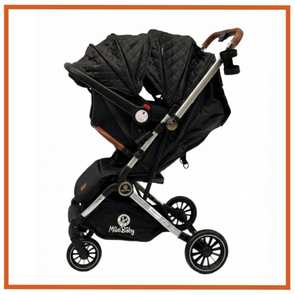 COCHE MALETA REVERSIBLE CON SILLA DEL CARRO NEGRA