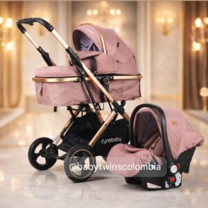 Coche Moises con silla del Carro Rosado Cynebaby
