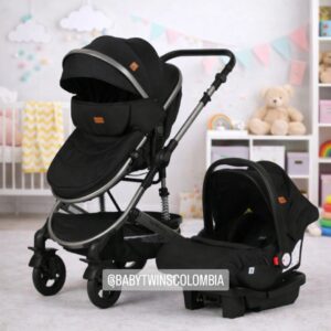 Coche Moises con silla del Carro Negro Cynebaby Redondo