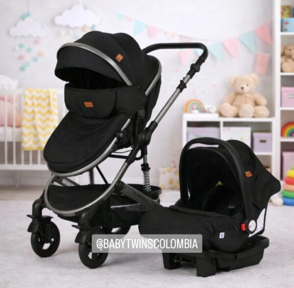Coche Moises con silla del Carro Negro Cynebaby Redondo
