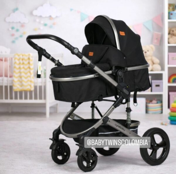 Coche Moises con silla del Carro Negro Cynebaby Redondo