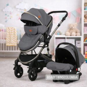 Coche Moises con silla del Carro Gris Cynebaby Redondo