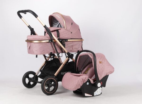 Coche Moises con silla del Carro Rosado Cynebaby